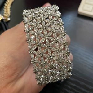 Indian silver plate CZ Bangles/Bracelets American Diamond Bangles/Cubic Zirconia